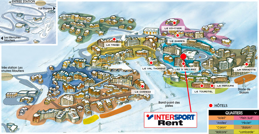 Access map Intersport Val Thorens